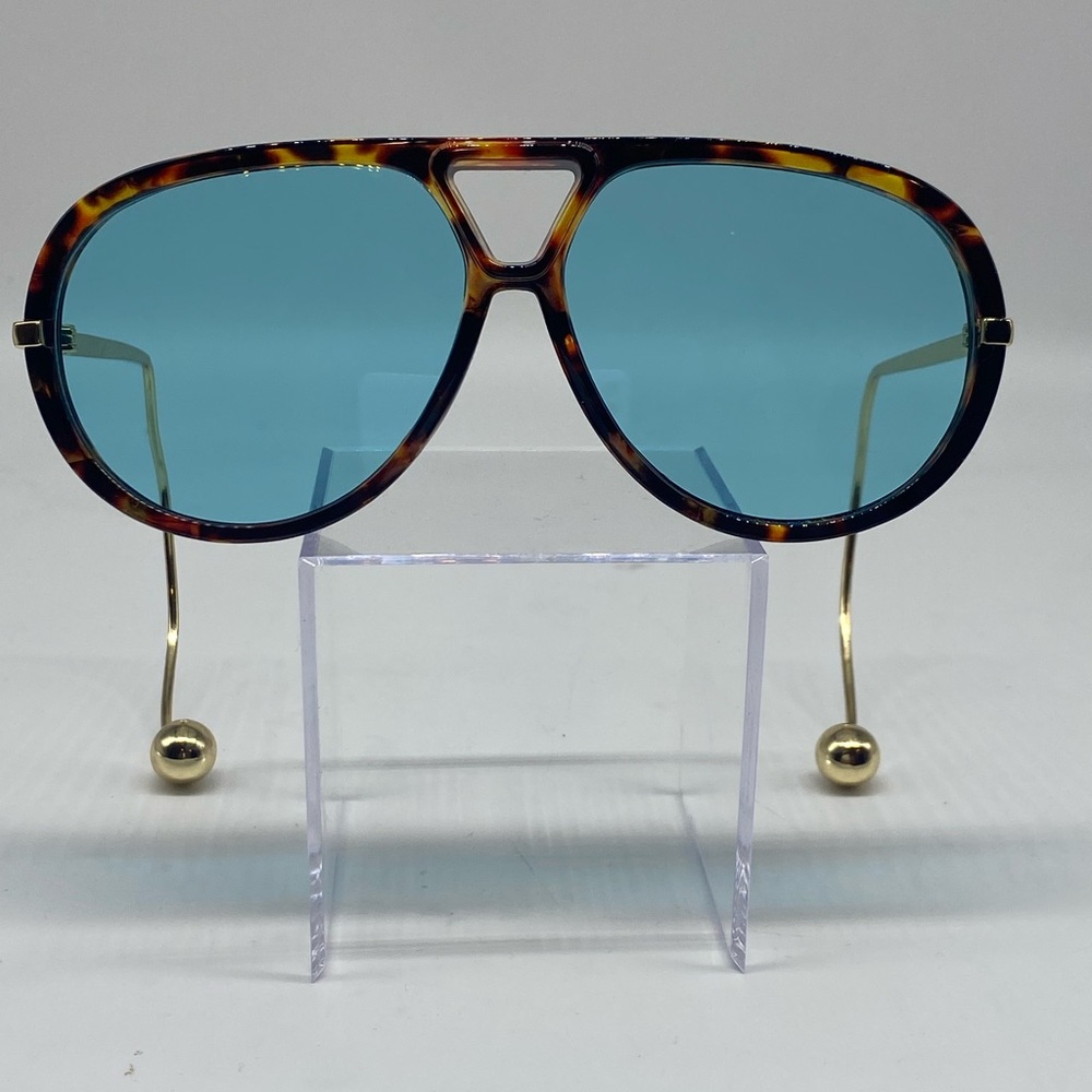 Stylish Blue and Gold Tortoise Shell Sunglasses